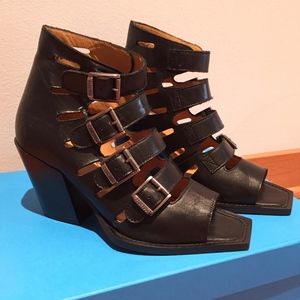 John Fluevog Strappy Open-Toed Bootie